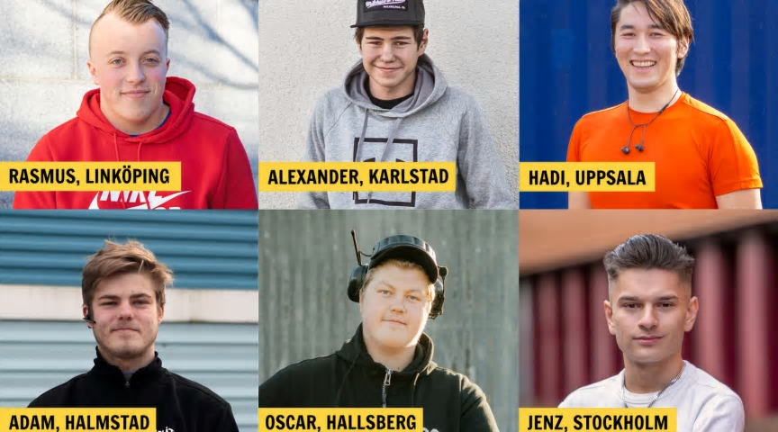De sex finalisterna i ”SM för unga plåtslagare 2020.