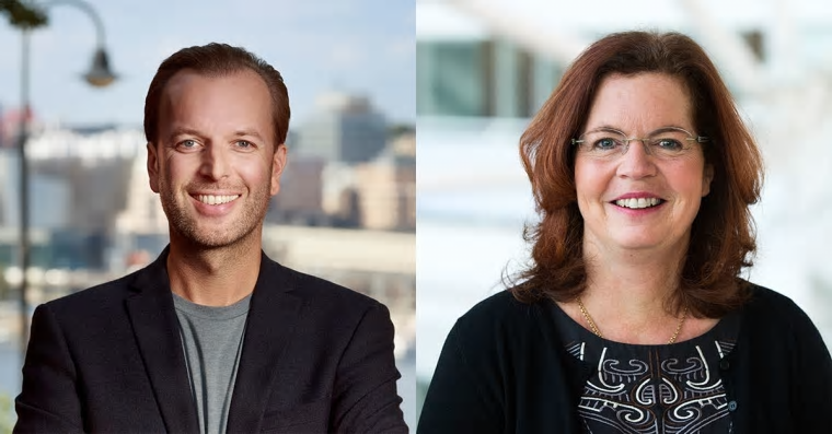 Daniel Larsson, VD för Nabo och Susanne Lindh, VD för Simpleko.