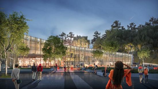 Visualisering av Kulturhuset Bergsjön. Planerad byggstart 2020.