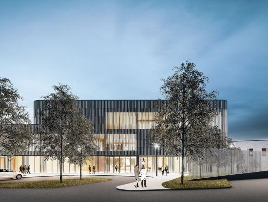 Den nya psykiatriska kliniken på Tammerfors universitetssjukhus ska bli en byggnad som stöttar patientens läkningsprocess (bilden är en illustration).