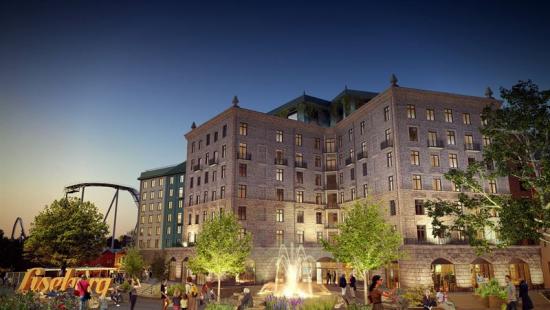 Visionsbild över Lisebergs nya hotell (bilden är en illustration).