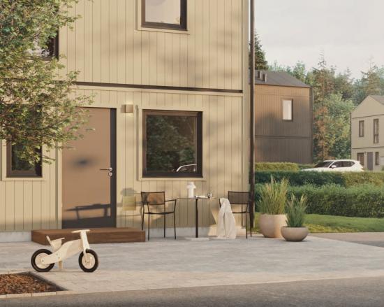 Visionsbild över nya bostadsområdet i Sollentuna (bilden är en illustration).