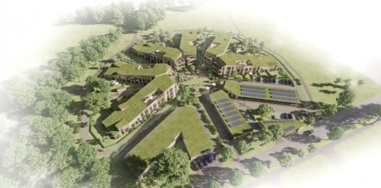 Solceller kommer installeras på taken, och möjliggöra laddning av elbilar och elcyklar (bilden är en illustration).