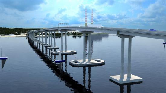 Illustration över den nya bron som ska gå över Potomac-floden.