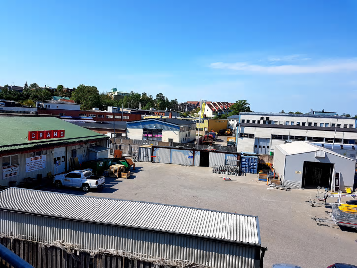 Cramos depå i Segeltorps industriområde som övertas av XL-BYGGPARTNER den 1:a september 2019.