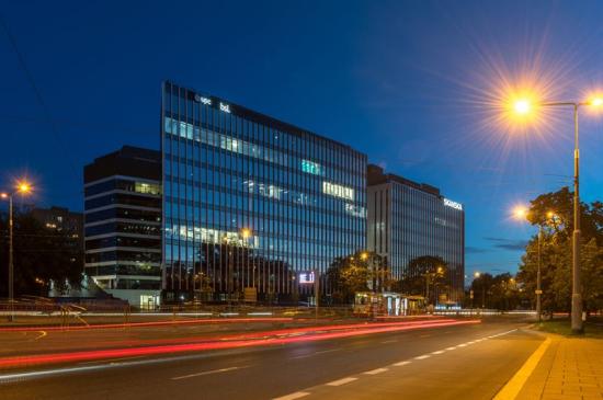 Kontorskomplexet Spark i Warszawa, Polen.
