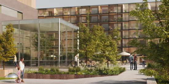 Electrolux nya kvarter ska byggas mitt i Stadshagen och har miljö och hållbarhet i fokus (bilden är en illustration).