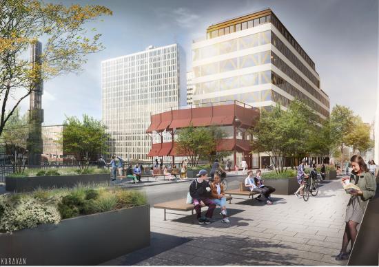 Visionsbild nya Malmskillnadsgatan, bron över Hamngatan (bilden är en illustration).