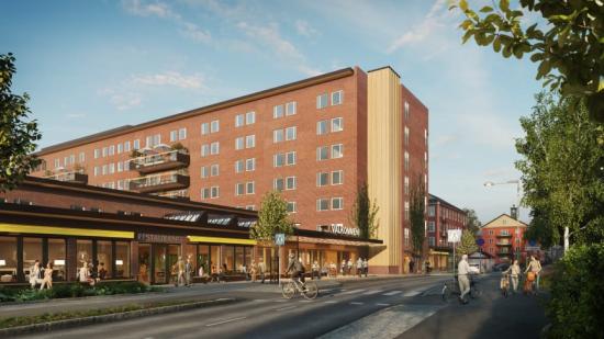 Illustration av Bromma sjukhus.