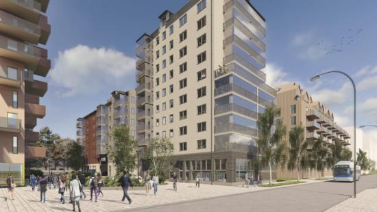 I kv Förseglet på &Ouml;ster Mälarstrand byggs 183 lägenheter som beräknas vara klara i slutet av 2024 (bilden är en illustration).