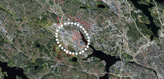 Kartbild området nya Brommastaden.