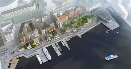 Visionsbild över Skeppsbron.