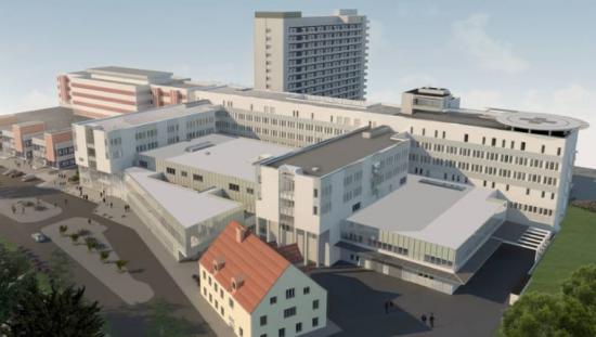 Visionsbild över Framtidens Sjukhus, som är Region Sörmlands satsning på att modernisera och bygga till länets sjukhus (bilden är en illustration).