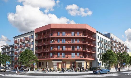 Husen är ritade av Arkitema architects och säljs av Magnolia Bostad. Heimstaden Bostad är köpare (bilden är en illustration).