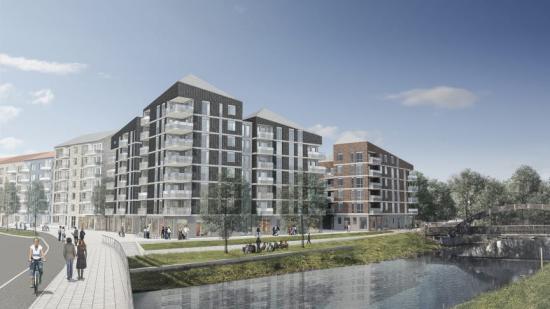 HSB planerar att bygga exklusiva bostadsrätter i Luthagen Strand, strax intill åkanten vid Fyrisån.