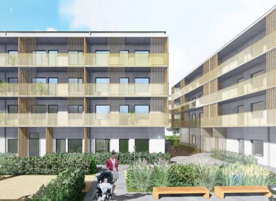 Nybyggnation av flerbostadshus i Ryd i Linköping.