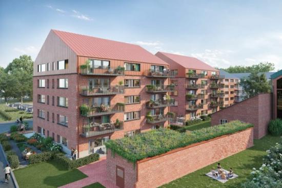 Serneke är först ut att bygga nytt i Sege Park i Malmö. 44 lägenheter med inflyttning hösten/vintern 2022 (bilden är en illustration).