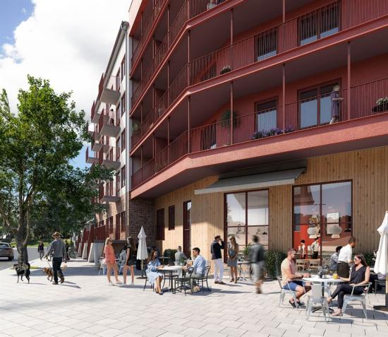 I den nya stadsdelen Nya Hovås i Göteborg ska 180 hyresbostäder byggas (bilden är en illustration).