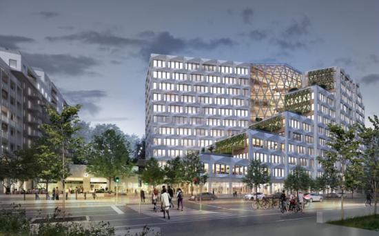 BSK Arkitekter utformar den nya stadsdelen som byggs i anslutning till den nya tunnelbanestationen Södra Hagalund i Solna (bilden är en illustration).