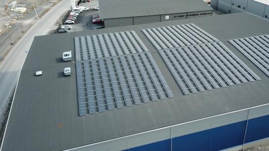 Befintlig solcellsanläggning i Haninge som har producerat el under två år