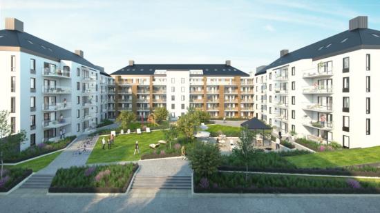 Kvarteret Startbanan, nybyggda prissänkta bostäder i Södra Ladugårdsängen (bilden är en illustration).