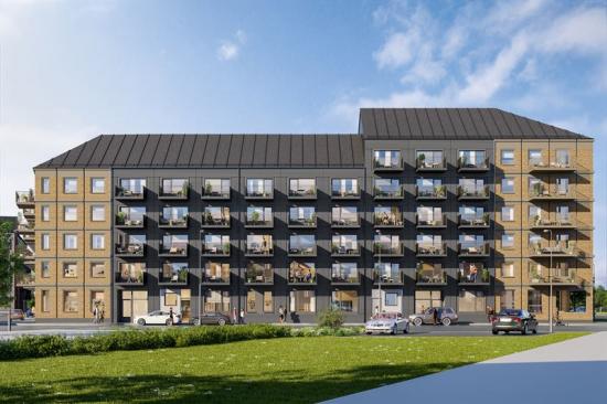 Såväl hyresrätter som bostadsrätter i olika storlekar kommer rymmas i bostadskvarteret, som utgör det sista kvarteret av totalt tre som Sverigehuset uppför i stadsdelen (bilden är en illustration).