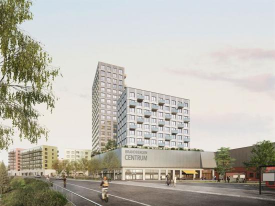 Visionsbild över Sernekes nya projekt i Brandbergen, som kommer ge plats för 400 ny bostäder (bilden är en illustration).