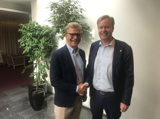 Ola Månsson, vd för Installatörsföretagen och Johan Lindström, vd för Plåt & Ventföretagen.