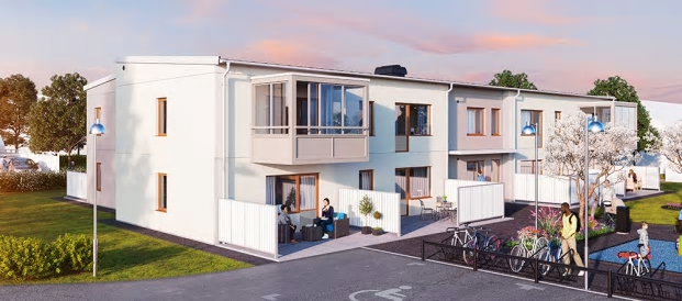 Nu bygger ABK ett tvåvåningshus med 16 yteffektiva lägenheter i kvarteret Orren på Gamla Näsby.