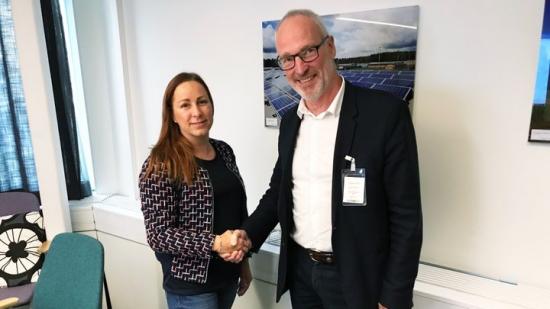 Emelie Persson, Inköpare Specialfastigheter och WSPs operativa chef Mickey Johansson.