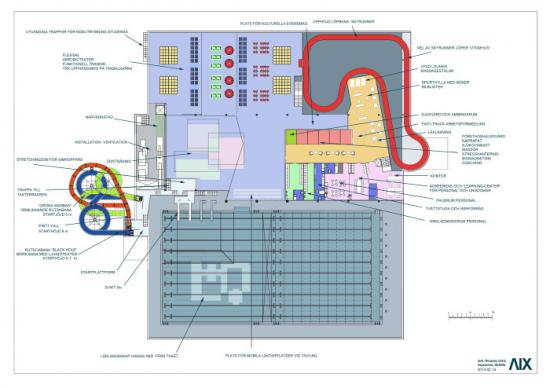 Ritning Järfällas nya simhall