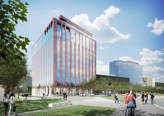 Hotell Geely som kommer byggas på campus i Lindholmen i Göteborg (bilden är en illustration).