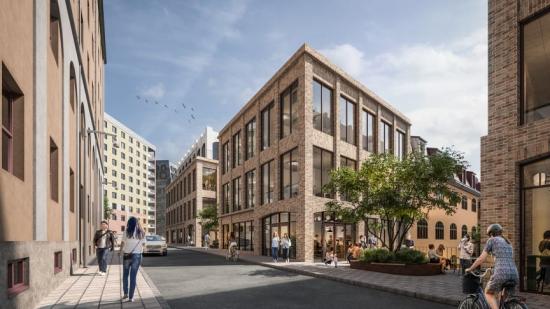 Den nya kvartersstrukturen kommer att ge ett helt annat folkliv på Torsgatan och Hälsobrunnsgatan (bilden är en illustration).