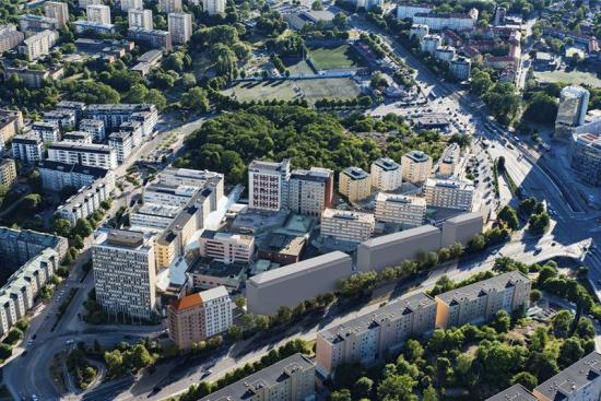 Flygbild Solna Centrum Estrad