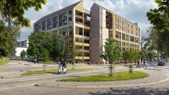 Visionsbild över Selma Stad Kvarter 5 på Hisingen i Göteborg (bilden är en illustration).