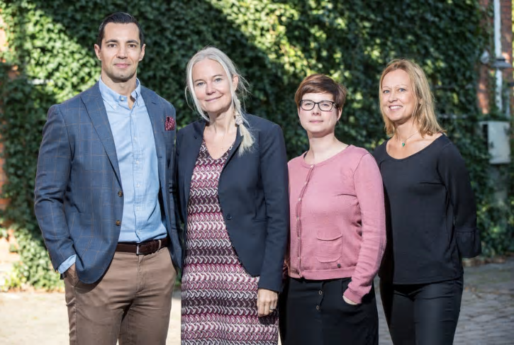 Ledningsgruppen Rosengård Fastighets AB, fastighetschef Benny Bendzovksi, vd Petra Sörling, marknads- och kommunikationschef Jenny Tebäck och CFO Agneta Larsson.
