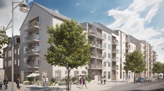 Bostäderna förmedlas av Bjurfors Nyproduktion, och första inflyttning är planerad till årsskiftet 2022/2023 (bilden är en illustration).