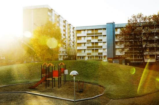<span>En av gårdarna på Törnrosen, Rosengård.</span>