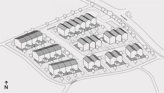 Blooc planerar för 30 radhus/parhus inom den inledande etappen, &Auml;ngen, och kommer etablera områdets första bostadsrätter.