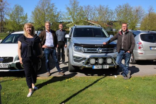 Heidi Hansen, Vara bostäder, Lars Gezelius ordförande Vara bostäder, Jan-Erik Wallin VD Vara bostäder och Christian Johansson, Bergeke.