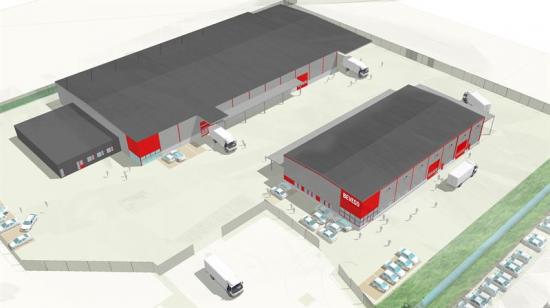 På fastigheten Dubbelknappen 23 i Fosie, Malmö, ska Bevego få en ny produktionsanläggning.