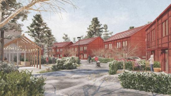 Ekeblad Bostad vill skapa ett levande bostadsområde med en stark gemenskap och möjlighet till odling och resursdelning (bilden är en illustration).