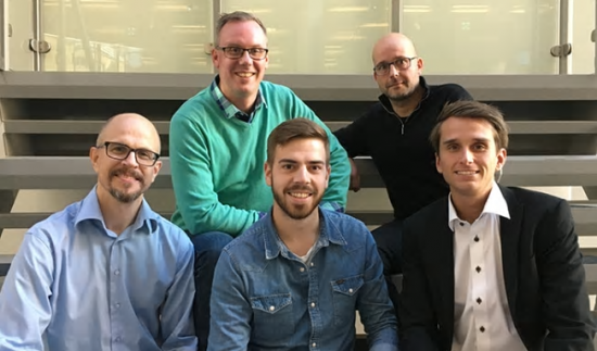 PeGe Svedberg, Markus Svärd, (övre raden) Mats Hagberg, Sebastian Karlsson och Filip Larsson (nedre raden).