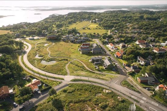 Flygfoto över HSB brf Amundö &Auml;ng.