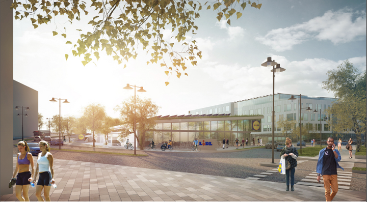 Lidl:s nya huvudkontor och butik i Barkarbystaden, Järfälla.