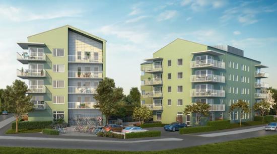 Visualisering av HSB brf Blomstra.