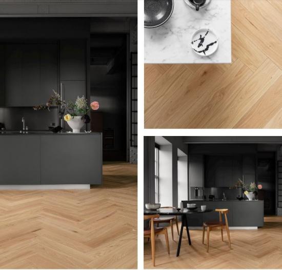 Golvet Segno Ek Old Grey har ett naturligt och rustikt utseende med varierande kvistar. Golvet har lätt fasade kanter och är behandlat med hårdvaxolja i en mellangrå ton som ger en modern och industriell look.