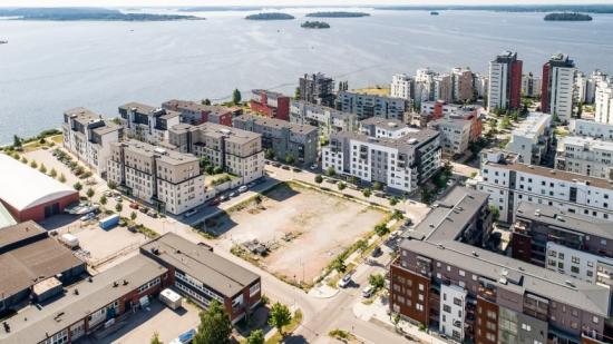 Platsen där Brf Sjömärket ska byggas.