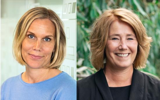 Karolina Brick, hållbarhetschef och Johanna Frelin, vd på Riksbyggen.