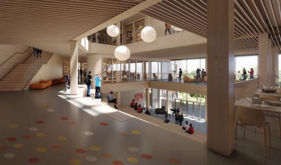 Bentsebrua skole ska byggas med höga miljökrav (bilden är en illustration).